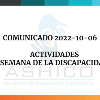 Comunicado 2022-10-06 Actividades Semana de la Discapacidad